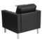 Emma and Oliver Guest Chair with Tablet Arm, Tall Chrome Legs and Cup Holder